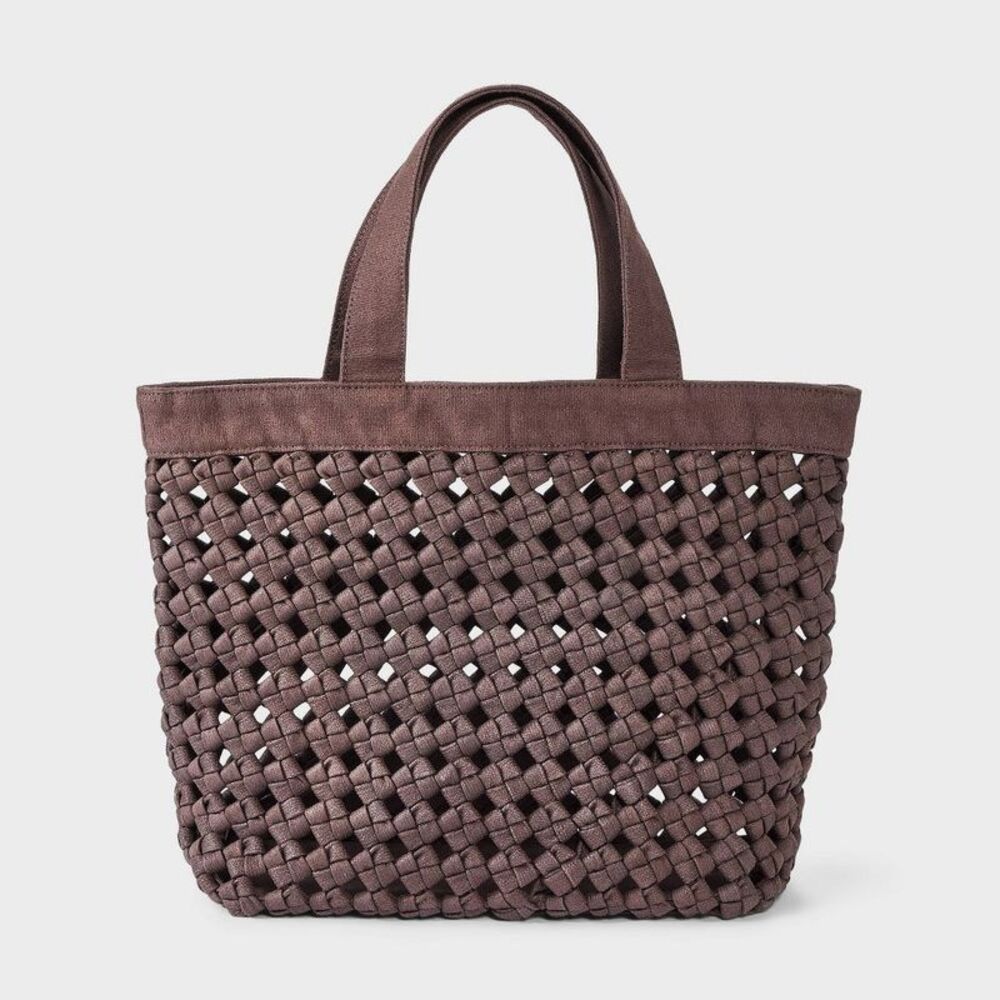 Waxed Cotton Woven Cord Tote Bag - Universal Thread Brown